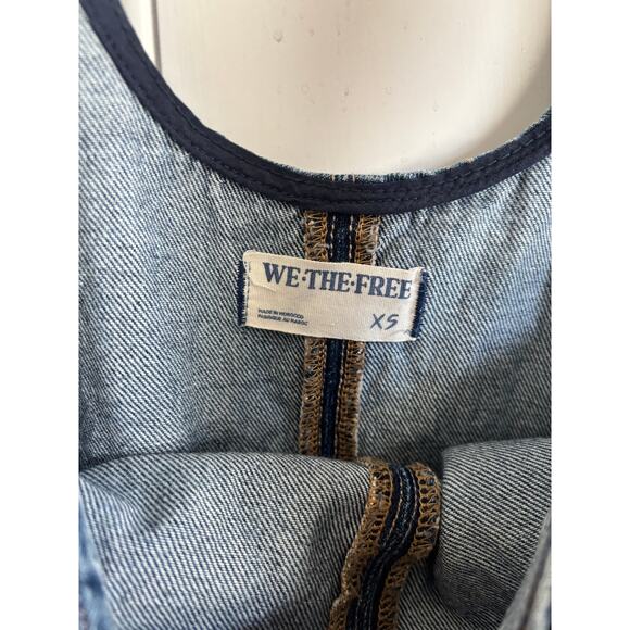 Free People High Roller denim jumpsuit size XS - Picture 6 of 6